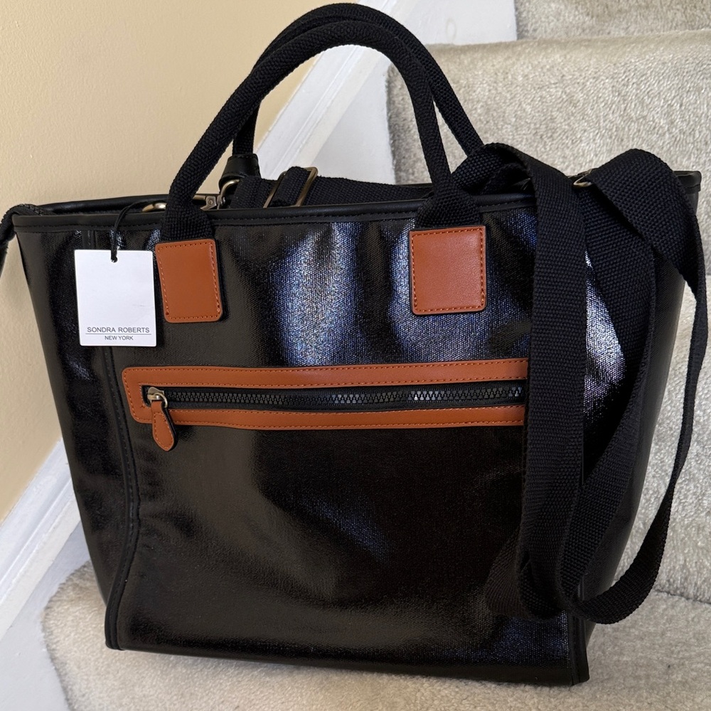 Sondra Roberts Coated Canvas Squared Tote